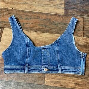 Denim Crop Tank Top - Blue